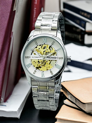 Skeleton Double Sided Glass Transparent Watch for Men - Stylish Analog Mens Watches